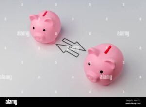 banche con frecce che indicano trasferimento soldi