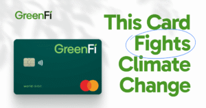 carta di debito verde con simboli eco friendly