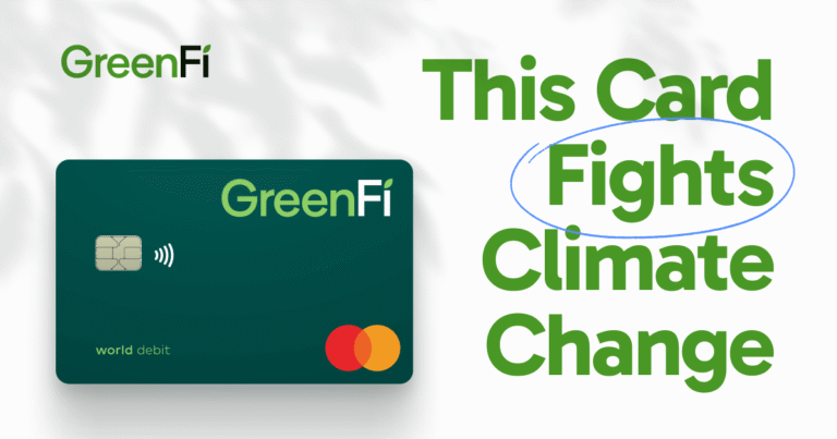 carta di debito verde con simboli eco friendly