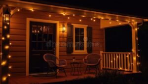 casa accogliente con luci soffuse serali