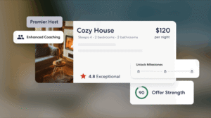 casa confortevole con etichetta di valutazione