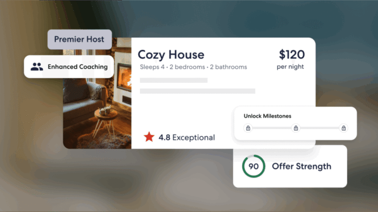 casa confortevole con etichetta di valutazione