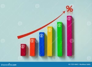 grafico a barre con frecce di rischio finanziario