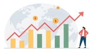 grafico di crescita finanziaria con investitore