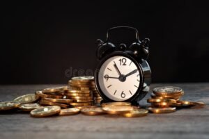 immagine di un orologio con denaro accanto