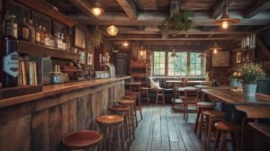 interno rustico e accogliente di osteria tradizionale