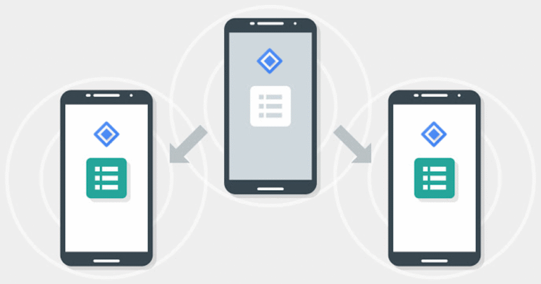 iphone connesso e icone dispositivi vicini