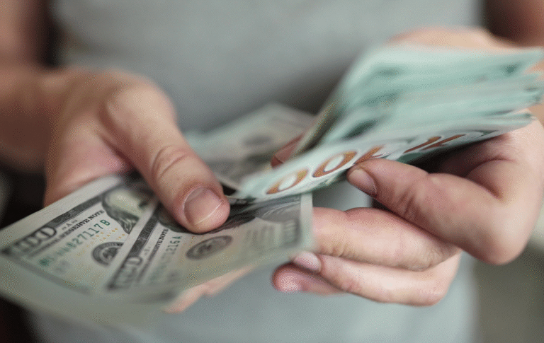 mani che scambiano denaro con codice bic