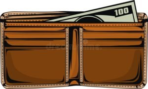 mano che ritrae banconote da portafoglio