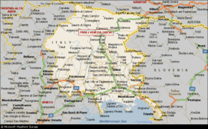 mappa del friuli venezia giulia con auto