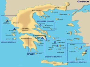 mappa isole greche con aeroporti visibili