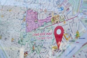 mappa stilizzata di siviglia con percorso aeroporto