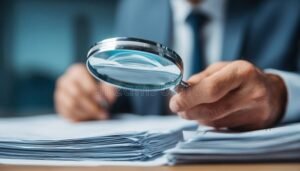 persona che analizza documenti finanziari aziendali