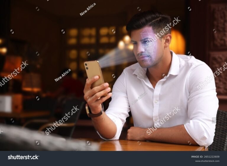 persona che sblocca smartphone con riconoscimento facciale