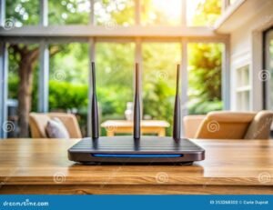 router wi fi moderno in casa accogliente