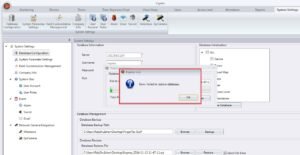 screenshot di interfaccia database errori tecnici