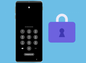 smartphone bloccato con schermo di sblocco pin