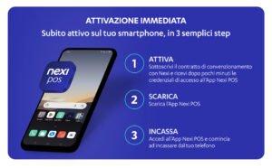 smartphone con app nexi mobile pos aperta