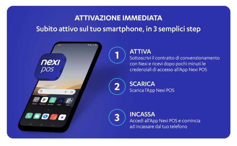 smartphone con app nexi mobile pos aperta
