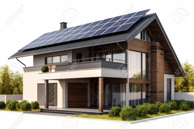 una casa accogliente con pannelli solari sul tetto