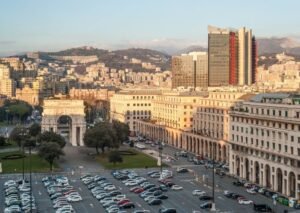veduta panoramica di piazza vittoria genova